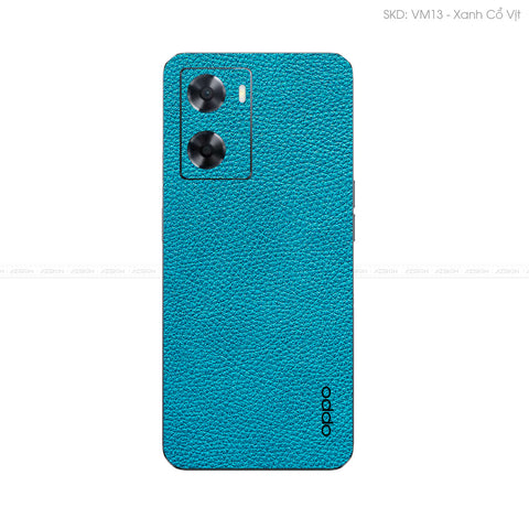 Miếng Dán Da OPPO A Series Vân Mil Xanh Cổ Vịt | VM13