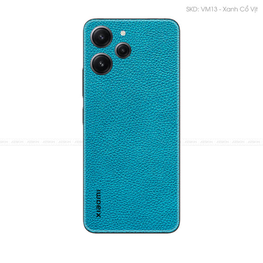 Miếng Dán Da Xiaomi Note 12 Series Vân Mil Xanh Cổ Vịt | VM13