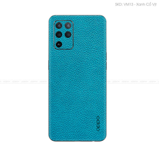 Miếng Dán Da OPPO F Series Vân Mil Xanh Cổ Vịt | VM13