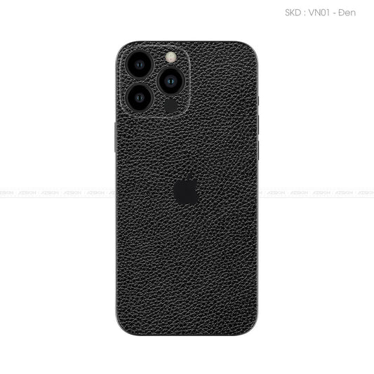 Miếng Dán Da IPhone 14 Series Vân Mil Đen | VM01