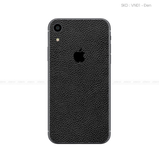 Miếng Dán Da IPhone X Series Vân Mil Đen | VM01