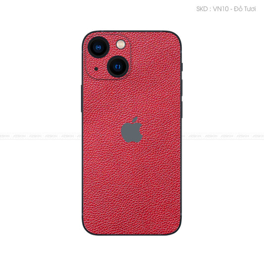 Miếng Dán Da IPhone 14 Series Vân Mil Đỏ | VM10