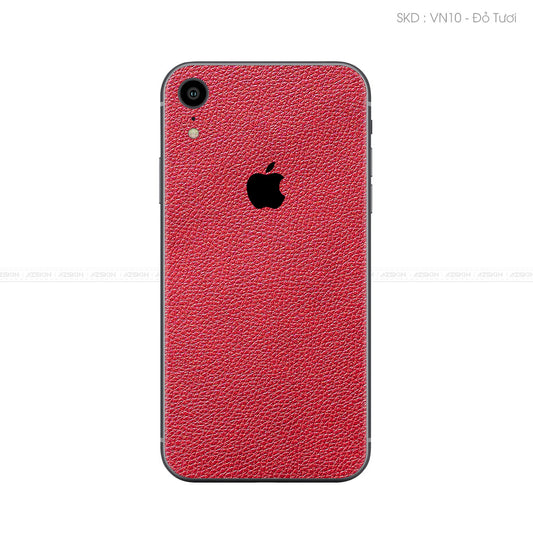 Miếng Dán Da IPhone X Series Vân Mil Đỏ | VM10