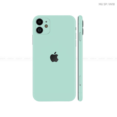 Dán Skin IPhone 11 Series Màu Xanh Min Vinyl | VN18