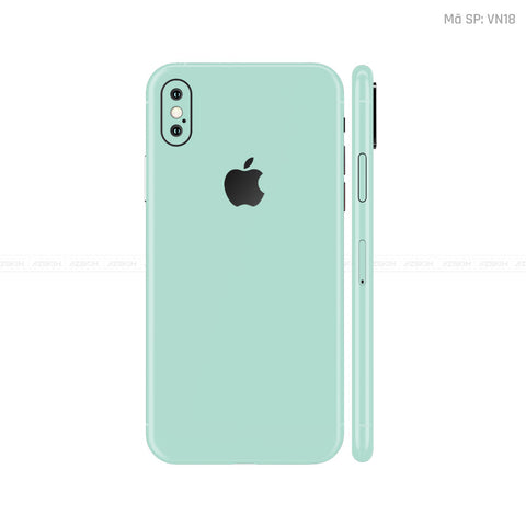 Dán Skin IPhone X Series Màu Xanh Min Vinyl | VN18