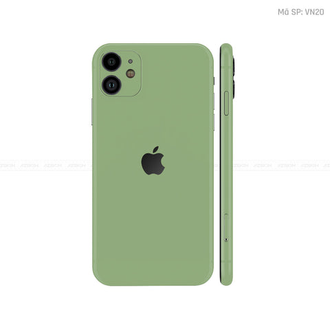 Dán Skin IPhone 11 Series Màu Xanh Lá Vinyl | VN20