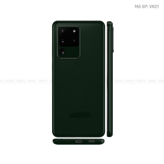 Dán Skin Galaxy S20 Series Màu Xanh Rêu Đậm Vinyl | VN22