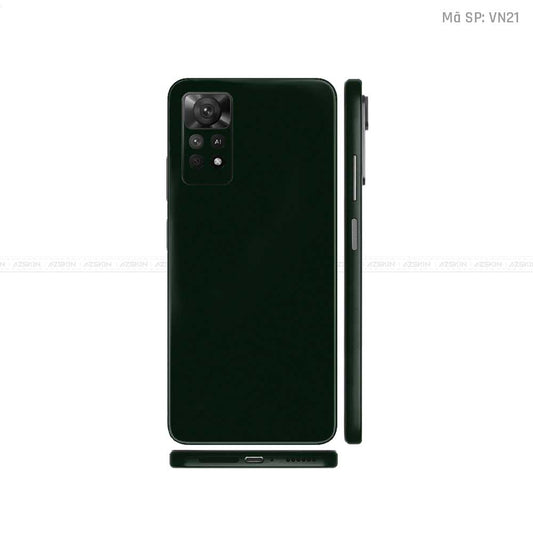 Dán Skin Xiaomi Redmi Note 11 Series Màu Xanh Rêu Đậm Vinyl | VN21