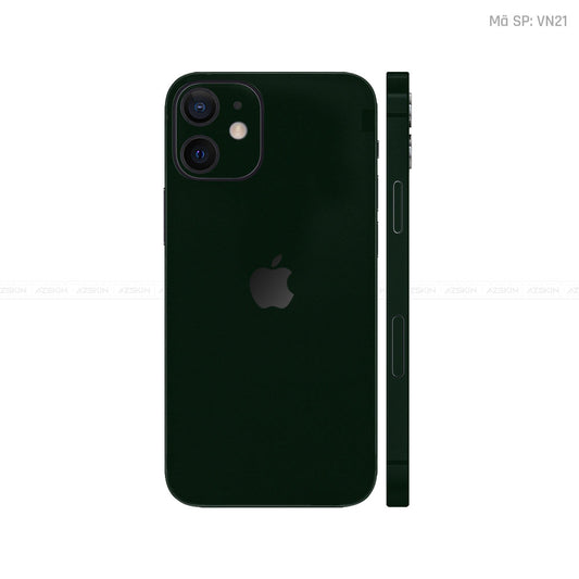 Dán Skin IPhone 12 Series Màu Xanh Rêu Đậm Vinyl | VN21