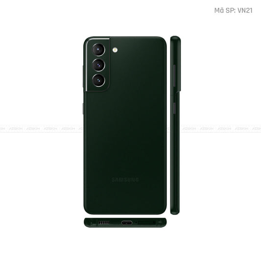 Dán Skin Galaxy S21 Series Màu Xanh Rêu Đậm Vinyl | VN21