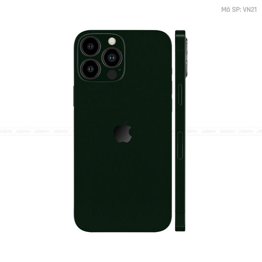 Dán Skin IPhone 12 Series Màu Xanh Rêu Đậm Vinyl | VN21