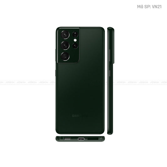 Dán Skin Galaxy S21 Series Màu Xanh Rêu Đậm Vinyl | VN21