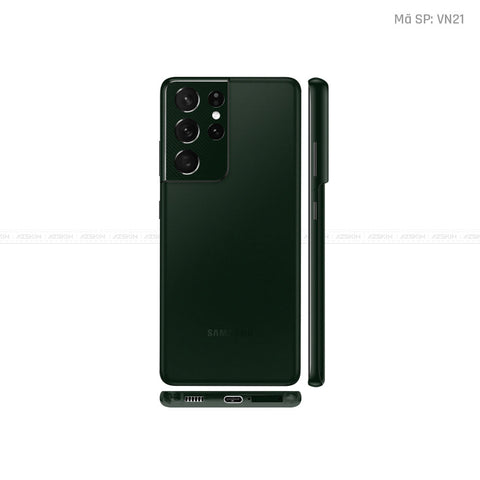 Dán Skin Galaxy S21 Series Màu Xanh Rêu Đậm Vinyl | VN21