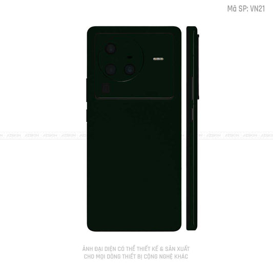 Dán Skin Vivo X Series Màu Xanh Rêu Đậm Vinyl | VN21