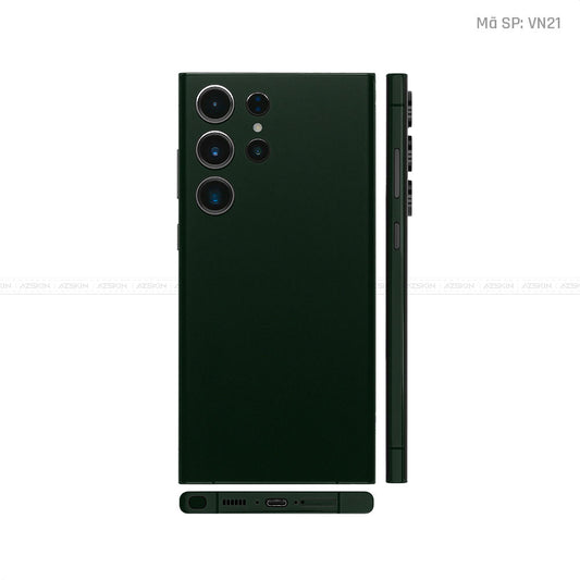 Dán Skin Galaxy S23 Series Màu Xanh Rêu Đậm Vinyl | VN21