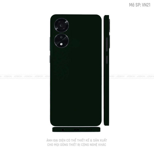 Miếng Dán Skin Điện Thoại OPPO A Series Màu Xanh Rêu Đậm Vinyl | VN21