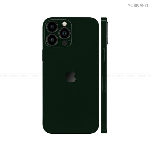 Dán Skin IPhone 16 Series Màu Xanh Rêu Đậm Vinyl | VN21