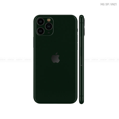 Dán Skin IPhone 11 Series Màu Xanh Rêu Đậm Vinyl | VN21