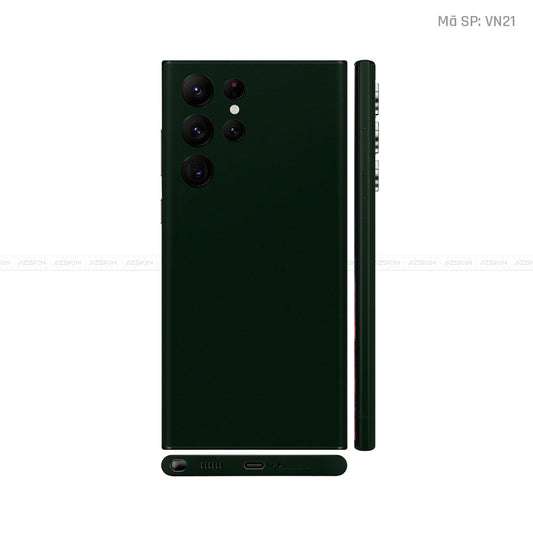 Dán Skin Galaxy S22 Series Màu Xanh Rêu Đậm Vinyl | VN21
