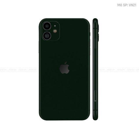 Dán Skin IPhone 11 Series Màu Xanh Rêu Đậm Vinyl | VN21