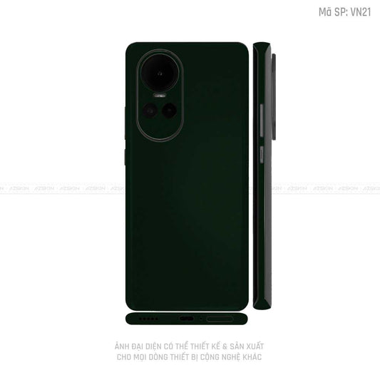 Dán Skin Điện Thoại OPPO Reno Series Màu Xanh Rêu Đậm Vinyl | VN21