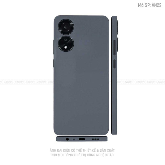 Miếng Dán Skin Điện Thoại OPPO A Series Màu Xám Đậm Vinyl | VN22