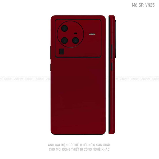 Dán Skin Vivo X Series Màu Dark Red Vinyl | VN25