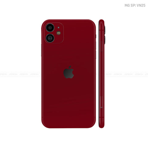 Dán Skin IPhone 11 Series Màu Dark Red Vinyl | VN25