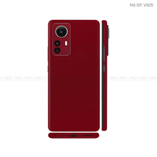 Dán Skin Xiaomi 12 Series Màu Dark Red Vinyl | VN25
