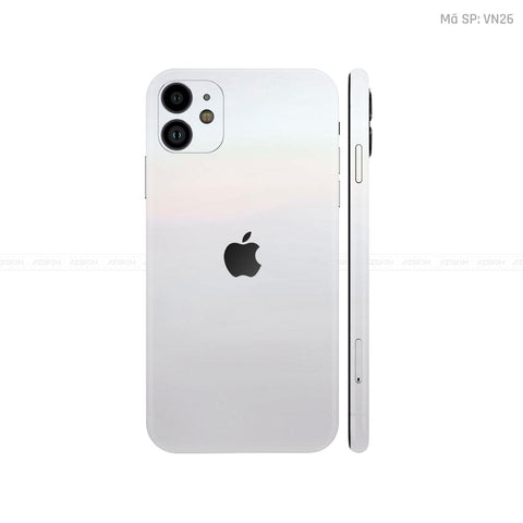 Dán Skin IPhone 11 Series Màu Trắng Ngọc Trai Vinyl | VN26