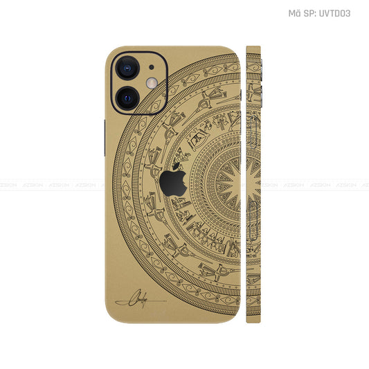 Dán Skin IPhone 12 Series Vân Trống Đồng Vàng Đồng | UVTD03
