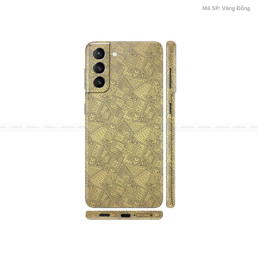 Dán Skin Galaxy S21 Series Vân Pattern AZ Vàng | UVPT06