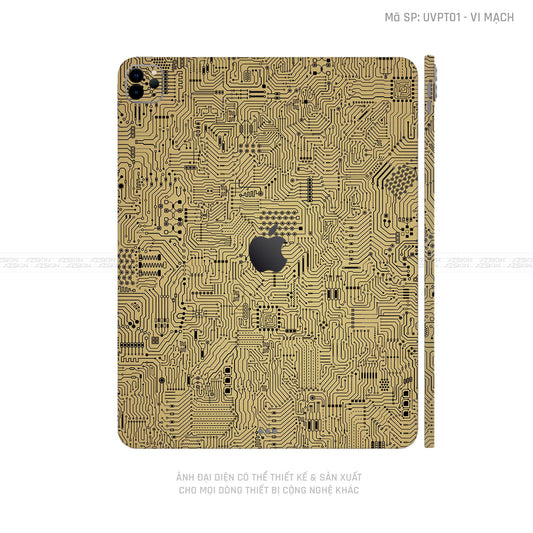 Dán Skin IPad Air Series Vân Vi Mạch Vàng Đồng | UVPT01