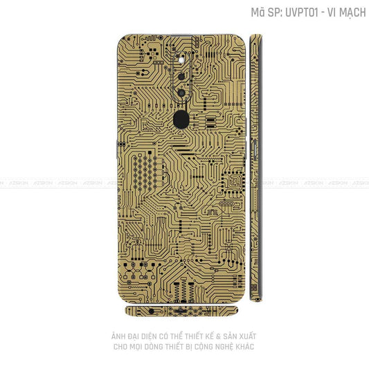 Miếng Dán Skin Điện Thoại OPPO F Series Vân Vi Mạch Vàng | UVPT01