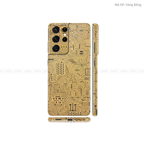 Dán Skin Galaxy S21 Series Vân Vi Mạch Gold | UVPT01