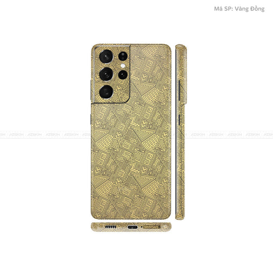 Dán Skin Galaxy S21 Series Vân Pattern AZ Vàng | UVPT06