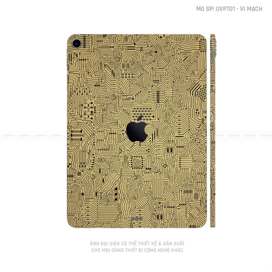 Dán Skin IPad Mini Series Vân Nổi Vi Mạch Vàng Đồng | UVPT01
