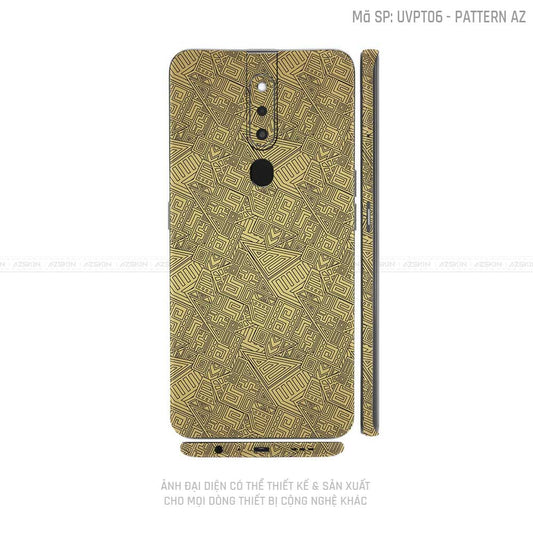 Miếng Dán Skin Điện Thoại OPPO F Series Vân Pattern AZ Vàng | UVPT06