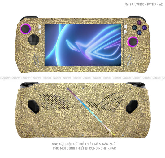 Dán Skin Máy Chơi Game Asus ROG Vân Pattern AZ Vàng | UVPT06