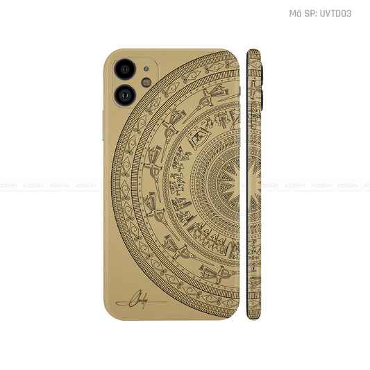 Dán Skin IPhone 11 Series Vân Trống Đồng Vàng Đồng | UVTD03