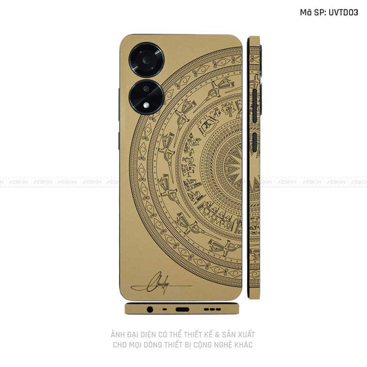 Miếng Dán Skin Điện Thoại OPPO A Series Vân Trống Đồng Vàng Đồng | UVTD03