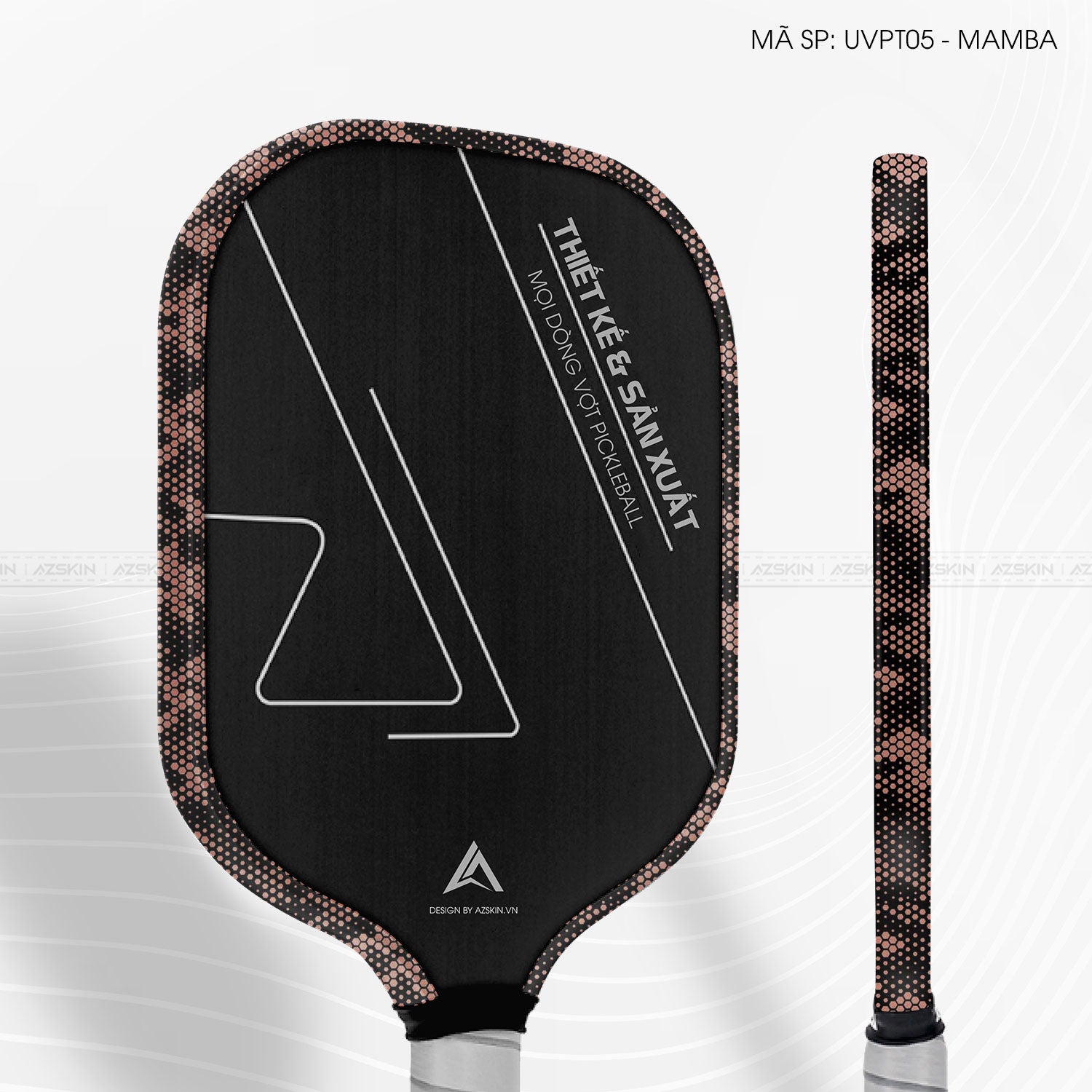 Miếng Dán Viền Vợt Pickleball Skin Vân Nổi Mamba Vàng Hồng | UVPT05