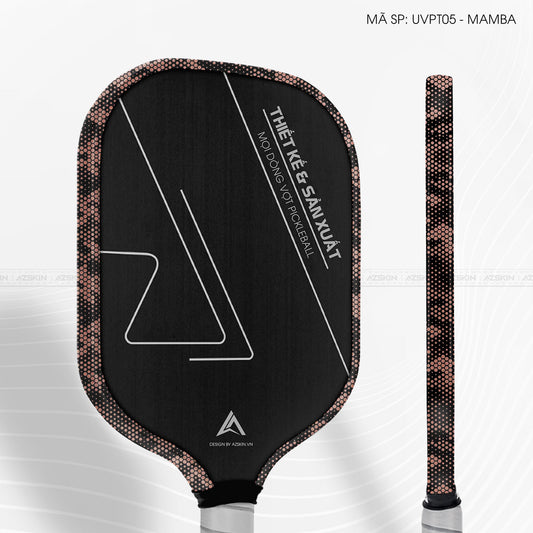 Miếng Dán Viền Vợt Pickleball Skin Vân Nổi Mamba Vàng Hồng | UVPT05