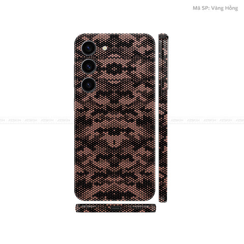 Dán Skin Samsung Galaxy S24 Series Vân Nổi Mamba Vàng Hồng | UVPT05