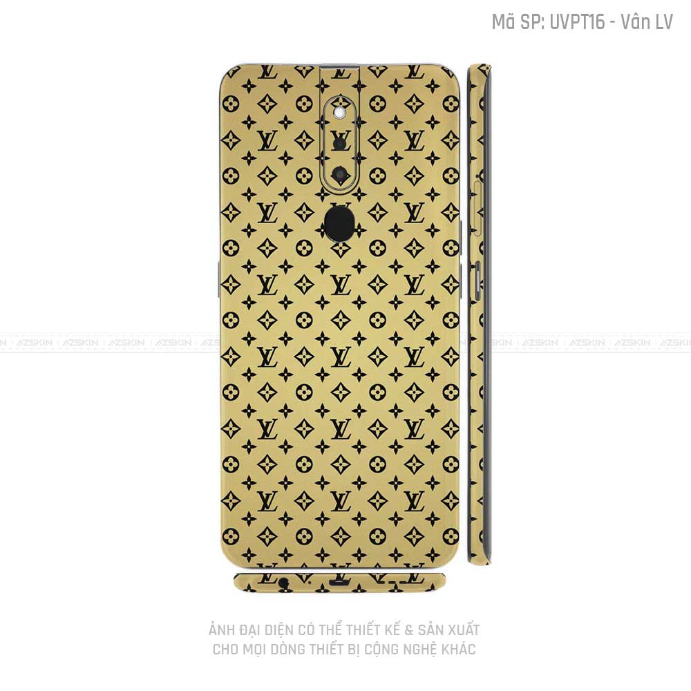 Miếng Dán Skin Điện Thoại OPPO F Series Vân Pattern LV Vàng | UVPT16