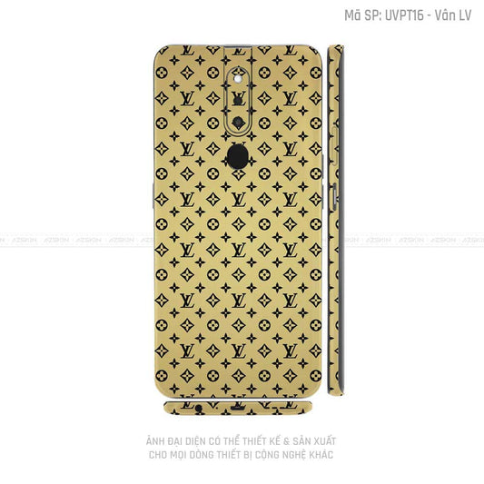 Miếng Dán Skin Điện Thoại OPPO F Series Vân Pattern LV Vàng | UVPT16