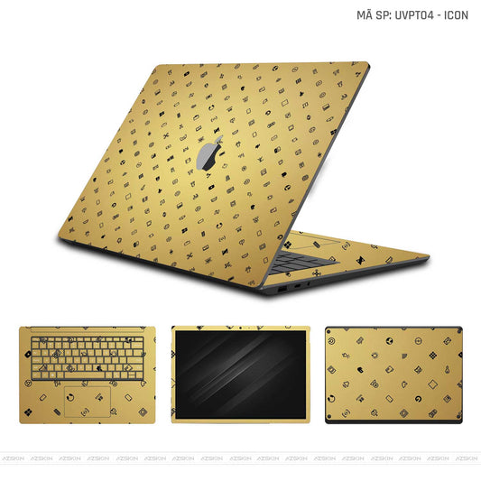 Dán Skin Macbook Vân Nổi ICON Vàng Đồng | UVPT04