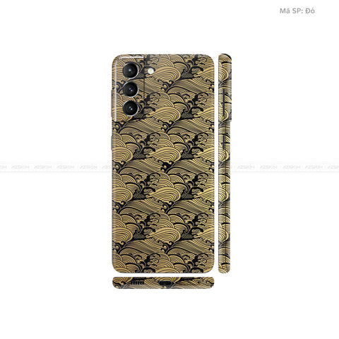 Dán Skin Galaxy S21 Series Vân Pattern Wave Vàng | UVPT09