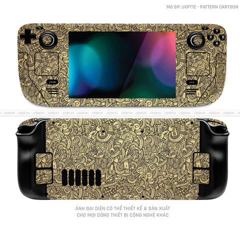 Dán Skin Máy Chơi Game Steam Deck Vân Pattern Cartoon Vàng | UVPT12