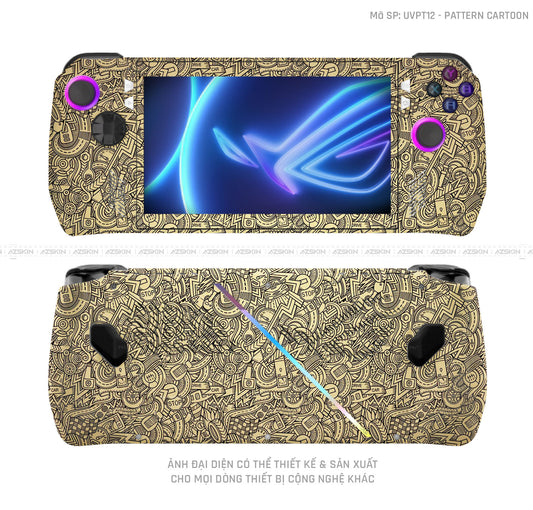 Dán Skin Máy Chơi Game Asus ROG Vân Pattern Cartoon Vàng | UVPT12